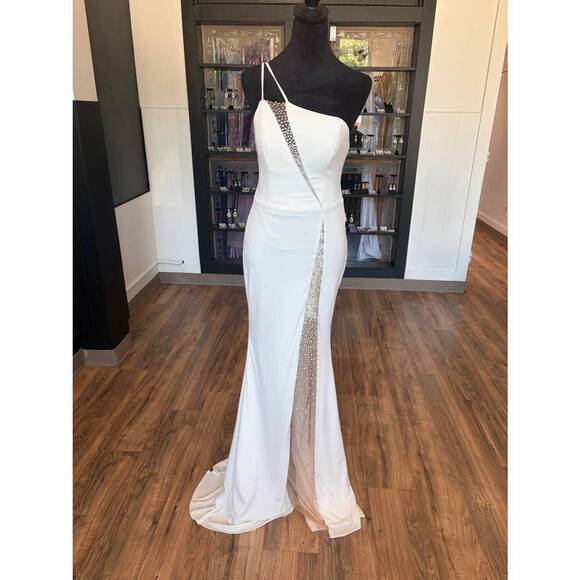 JOVANI Dresses & Skirts - NEW JOVANI women's one shoulder mermaid dress in white